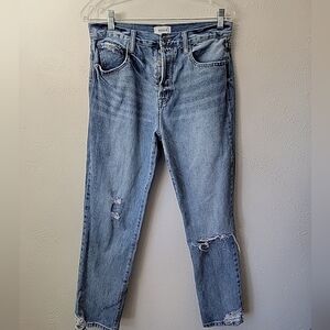 Pistola Faded Blue Distressed Cropped Jeans